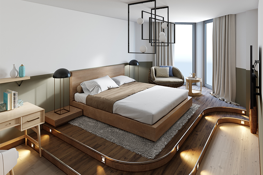Ліжко-подіум: найкращі варіанти конструкцій, особливості та функціональність